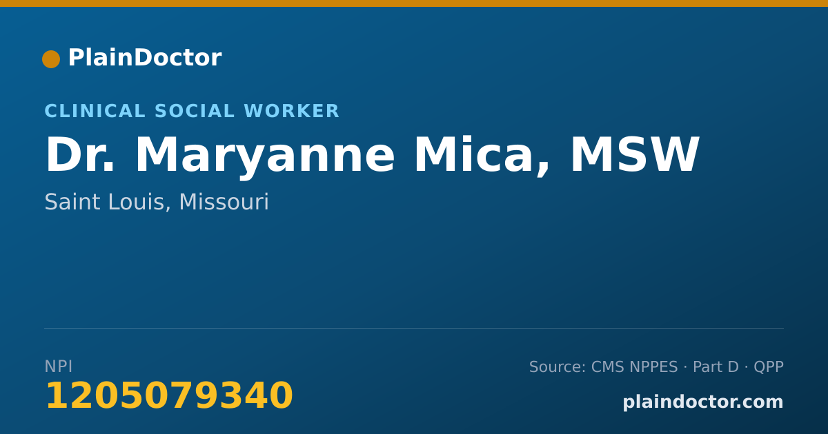 Shareable card for Maryanne Mica, MSW - Clinical Social Worker, Saint Louis, MO