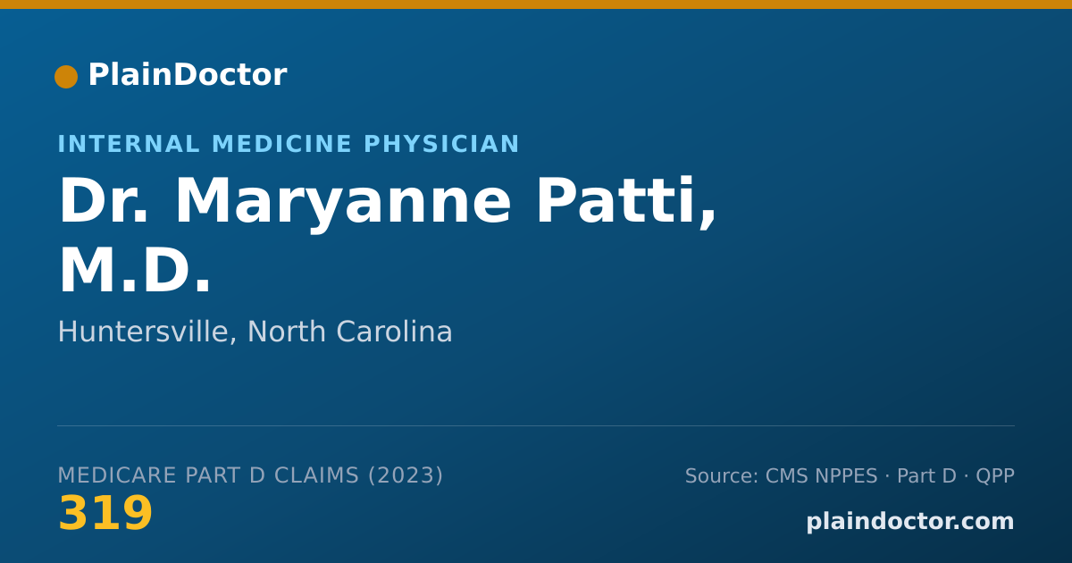 Shareable card for Maryanne Patti, M.D. - Internal Medicine Physician, Huntersville, NC