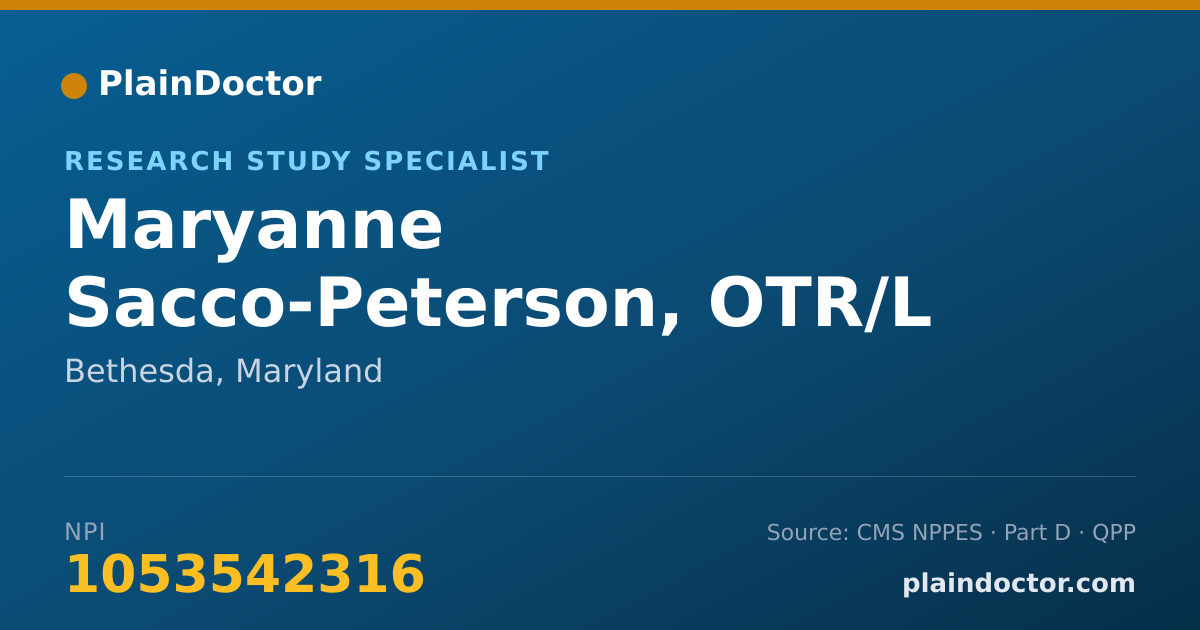 Shareable card for Maryanne Sacco-Peterson, OTR/L - Research Study Specialist, Bethesda, MD