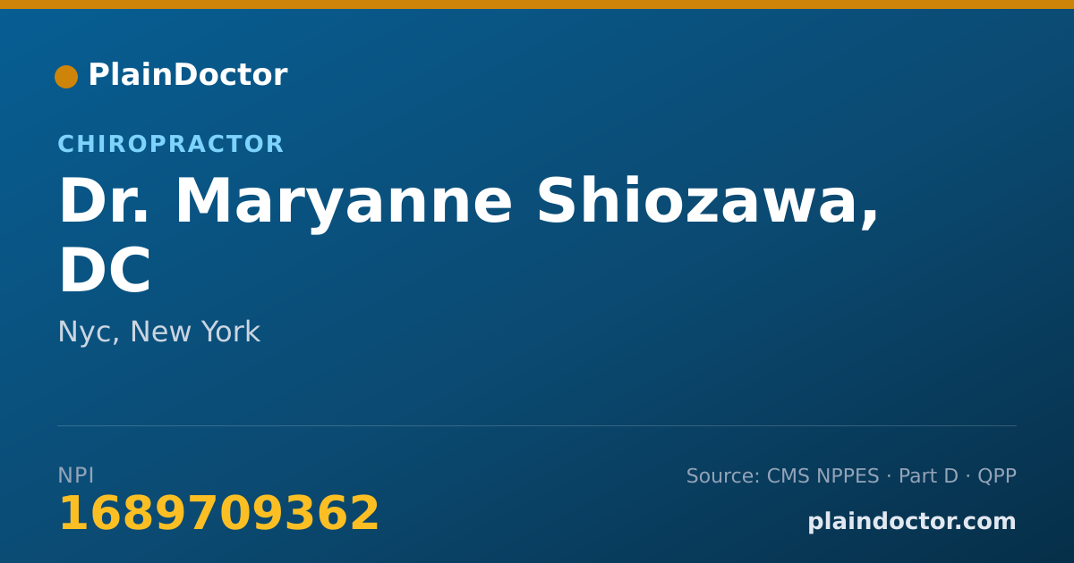 Shareable card for Maryanne Shiozawa, DC - Chiropractor, Nyc, NY