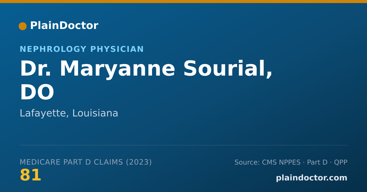 Shareable card for Maryanne Sourial, DO - Nephrology Physician, Lafayette, LA
