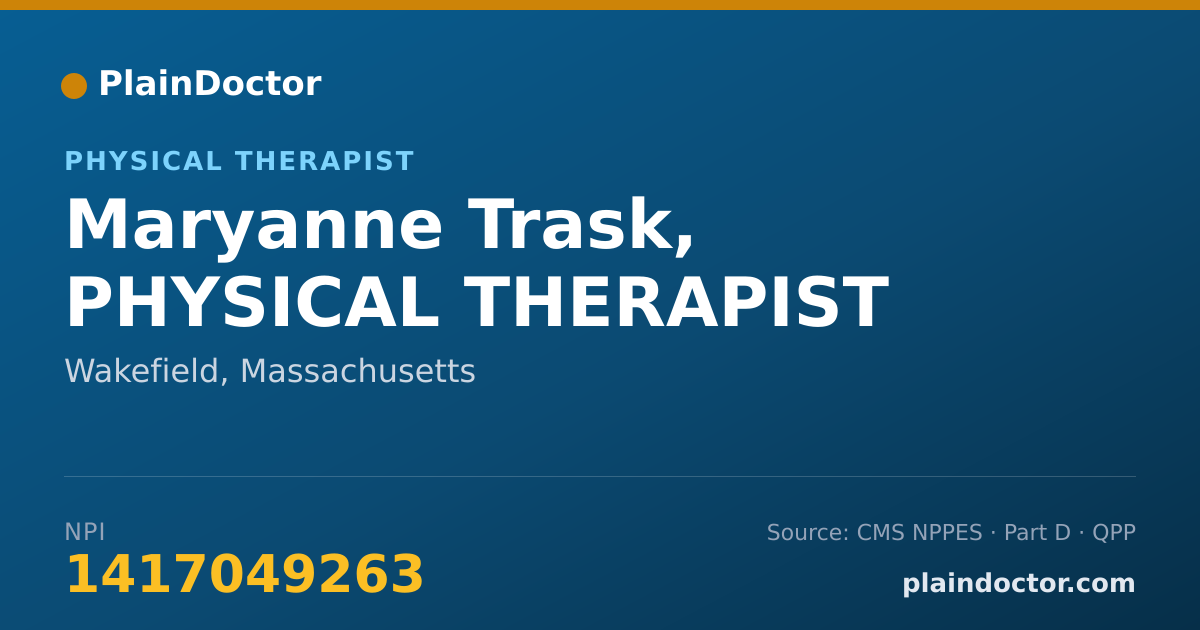 Shareable card for Maryanne Trask, PHYSICAL THERAPIST - Physical Therapist, Wakefield, MA