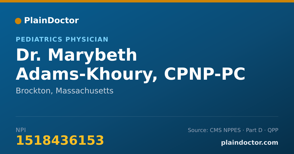 Shareable card for Marybeth Adams-Khoury, CPNP-PC - Pediatrics Physician, Brockton, MA