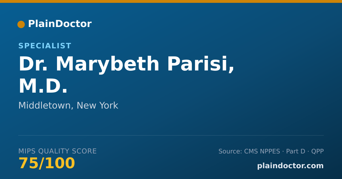 Shareable card for Marybeth Parisi, M.D. - Specialist, Middletown, NY