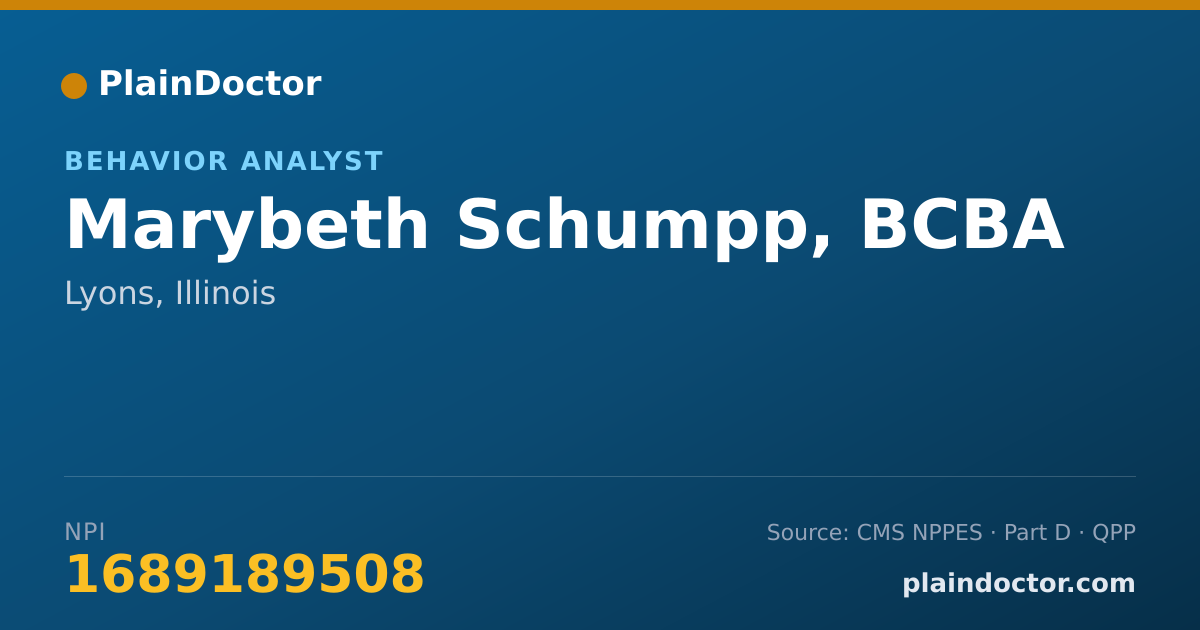 Shareable card for Marybeth Schumpp, BCBA - Behavior Analyst, Lyons, IL