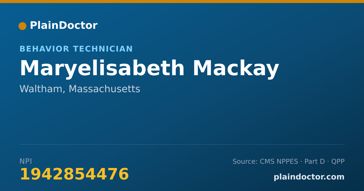 Shareable card for Maryelisabeth Mackay - Behavior Technician, Waltham, MA