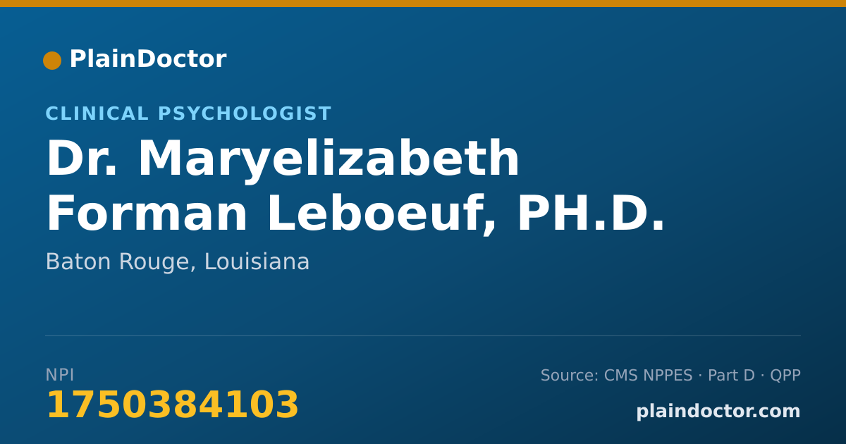 Shareable card for Maryelizabeth Forman Leboeuf, PH.D. - Clinical Psychologist, Baton Rouge, LA