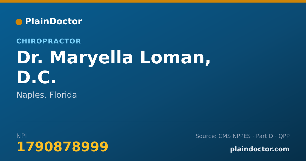 Shareable card for Maryella Loman, D.C. - Chiropractor, Naples, FL