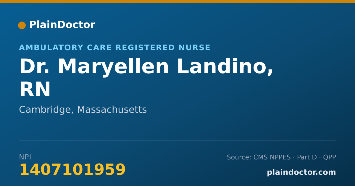 Shareable card for Maryellen Landino, RN - Ambulatory Care Registered Nurse, Cambridge, MA