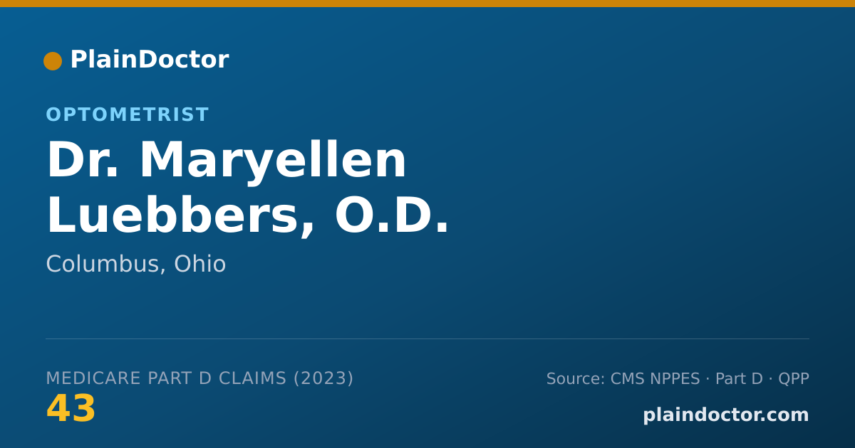 Shareable card for Maryellen Luebbers, O.D. - Optometrist, Columbus, OH