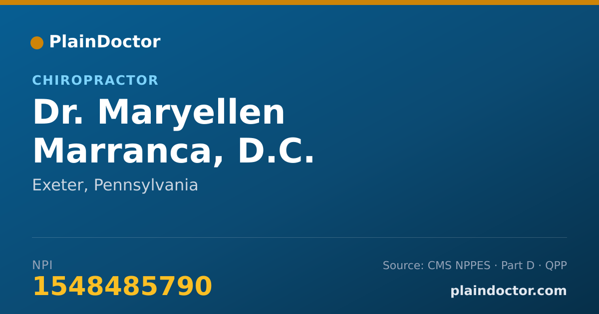 Shareable card for Maryellen Marranca, D.C. - Chiropractor, Exeter, PA