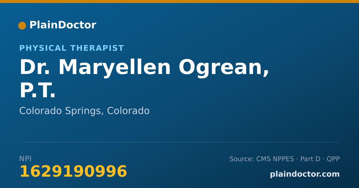 Shareable card for Maryellen Ogrean, P.T. - Physical Therapist, Colorado Springs, CO