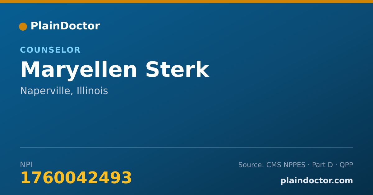 Shareable card for Maryellen Sterk - Counselor, Naperville, IL