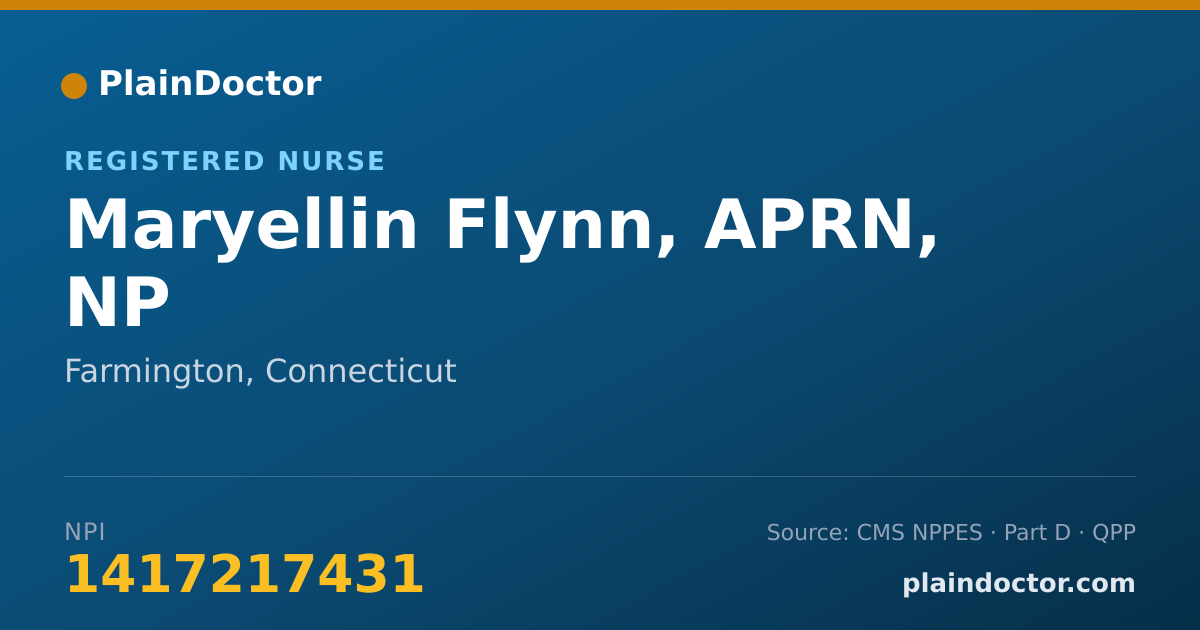 Shareable card for Maryellin Flynn, APRN, NP - Registered Nurse, Farmington, CT