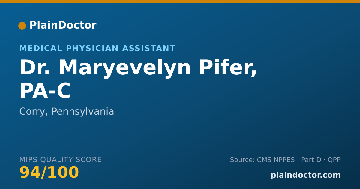 Shareable card for Maryevelyn Pifer, PA-C - Medical Physician Assistant, Corry, PA
