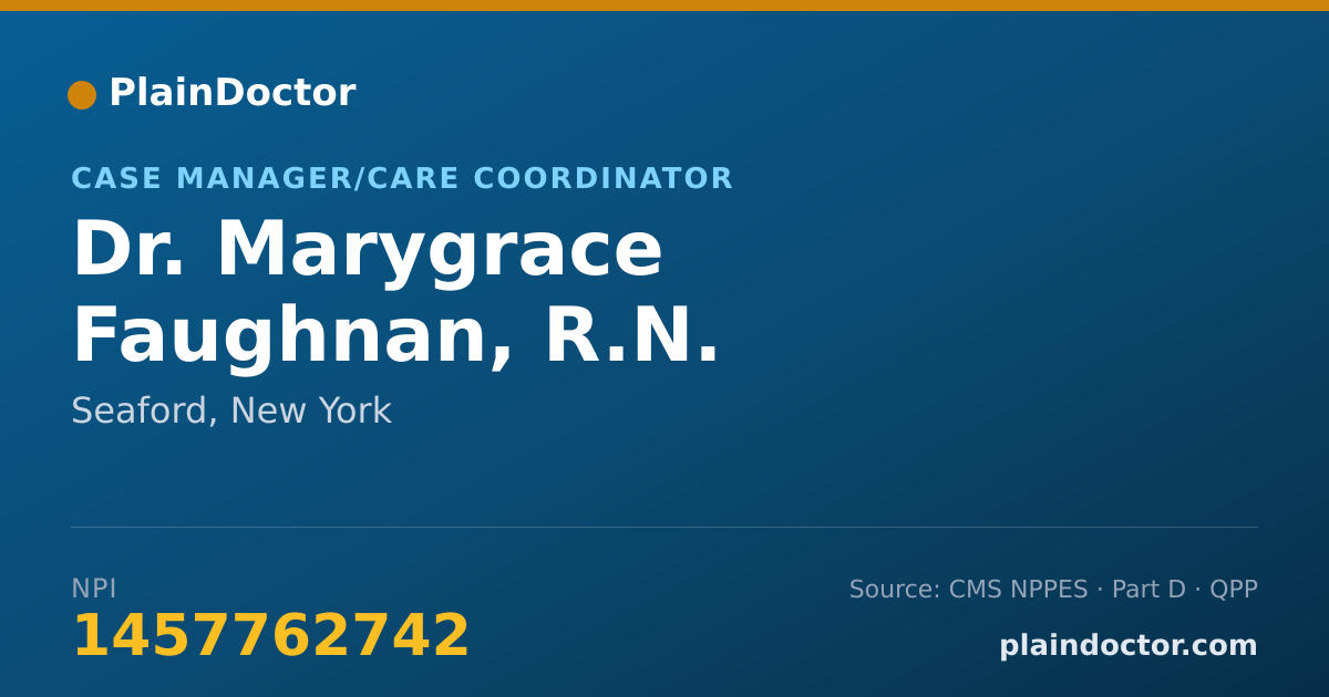 Shareable card for Marygrace Faughnan, R.N. - Case Manager/Care Coordinator, Seaford, NY
