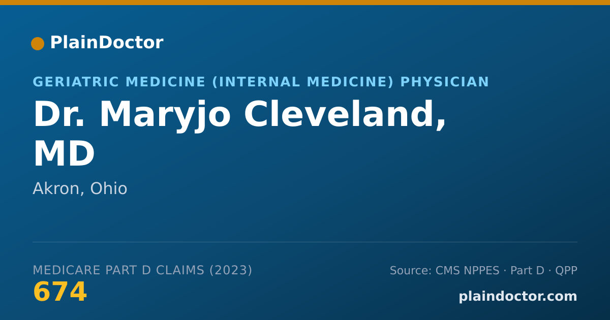 Shareable card for Maryjo Cleveland, MD - Geriatric Medicine (Internal Medicine) Physician, Akron, OH