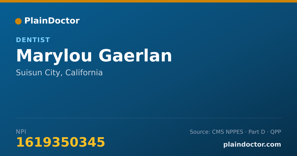 Shareable card for Marylou Gaerlan - Dentist, Suisun City, CA