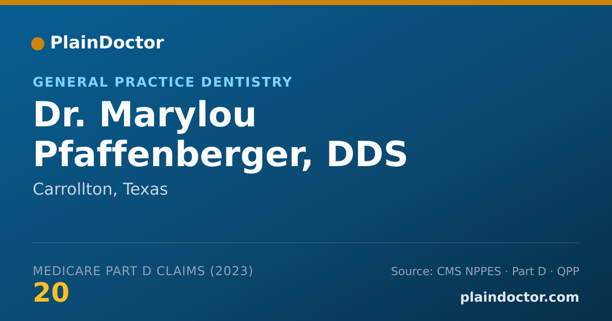 Shareable card for Marylou Pfaffenberger, DDS - General Practice Dentistry, Carrollton, TX