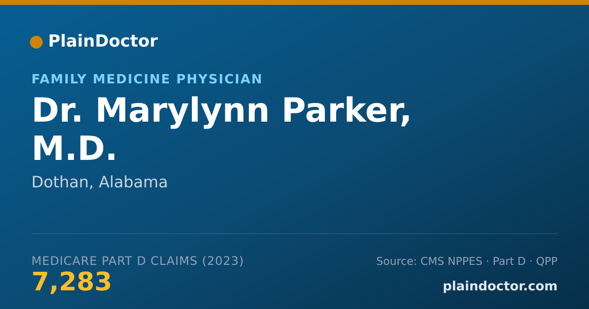 Shareable card for Marylynn Parker, M.D. - Family Medicine Physician, Dothan, AL