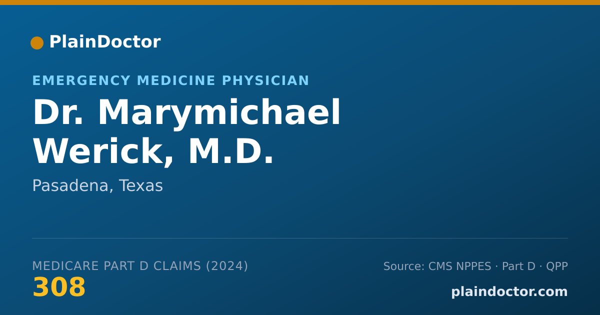 Shareable card for Marymichael Werick, M.D. - Emergency Medicine Physician, Pasadena, TX