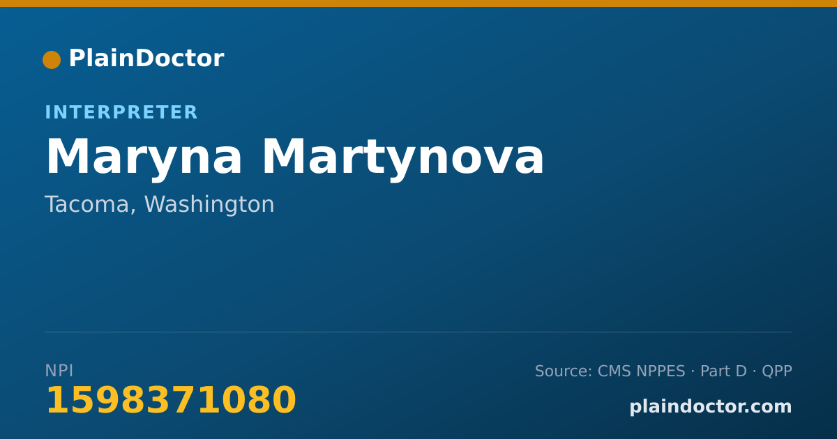 Shareable card for Maryna Martynova - Interpreter, Tacoma, WA