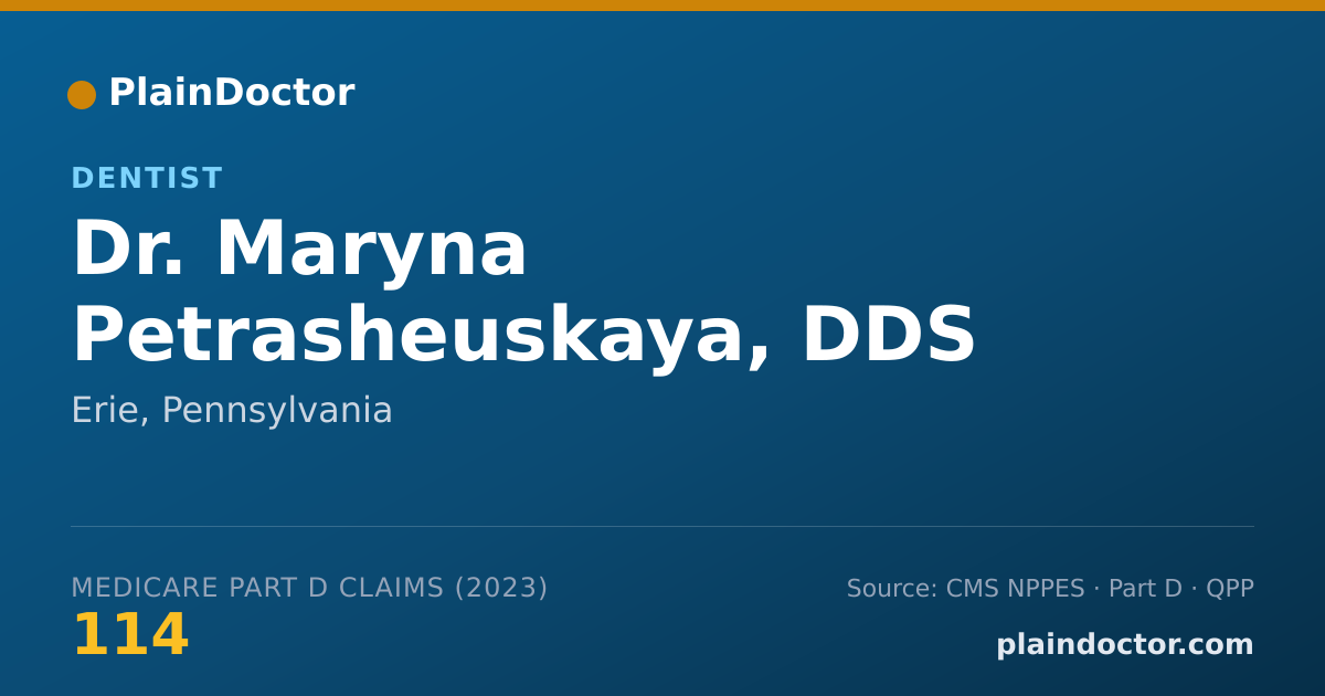 Shareable card for Maryna Petrasheuskaya, DDS - Dentist, Erie, PA