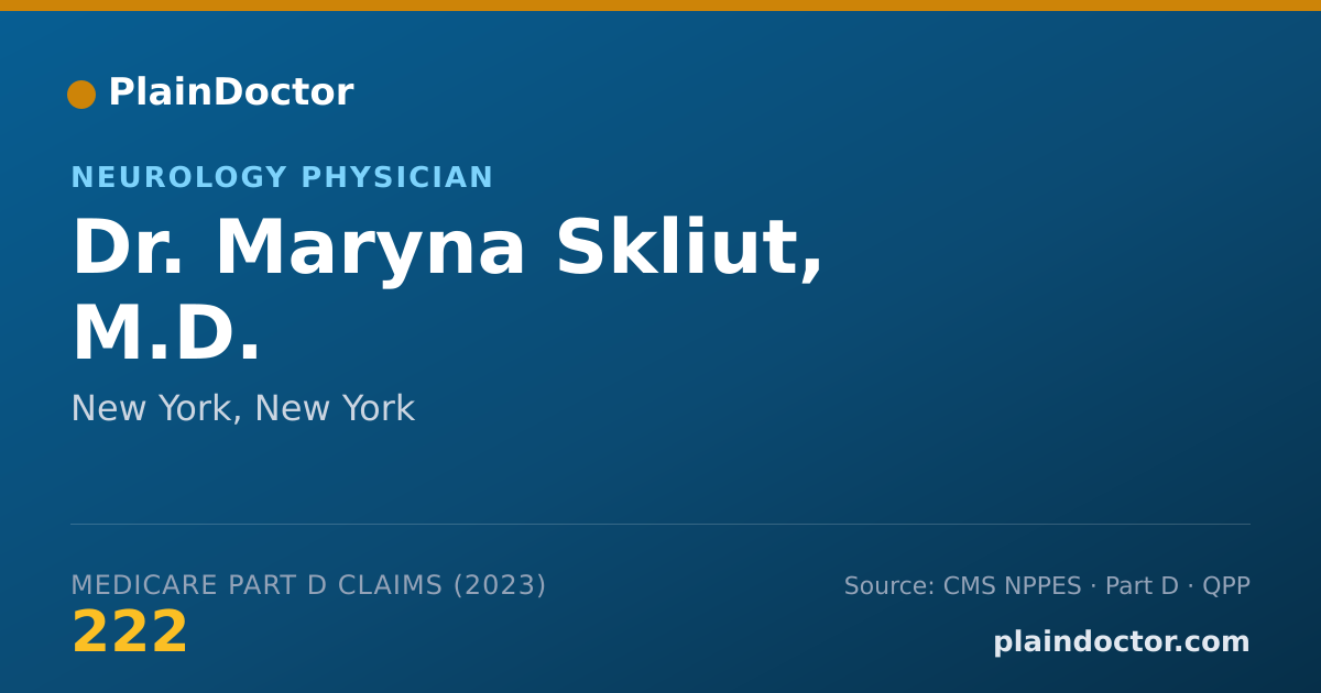 Shareable card for Maryna Skliut, M.D. - Neurology Physician, New York, NY