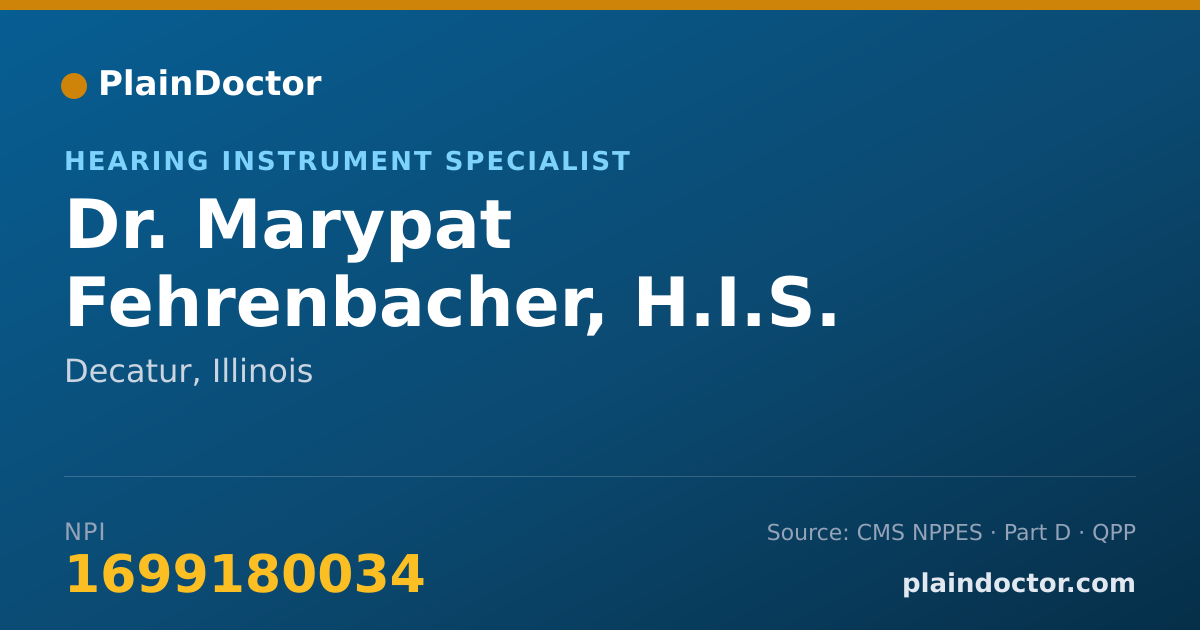 Shareable card for Marypat Fehrenbacher, H.I.S. - Hearing Instrument Specialist, Decatur, IL