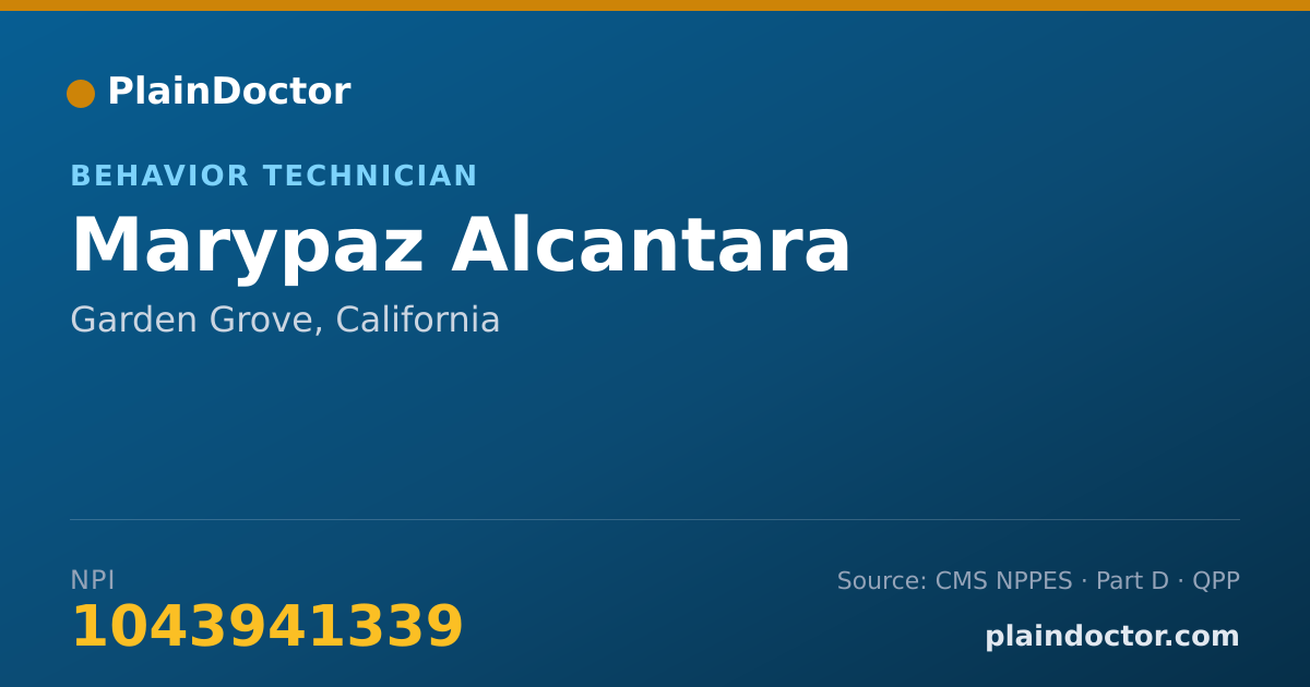 Shareable card for Marypaz Alcantara - Behavior Technician, Garden Grove, CA
