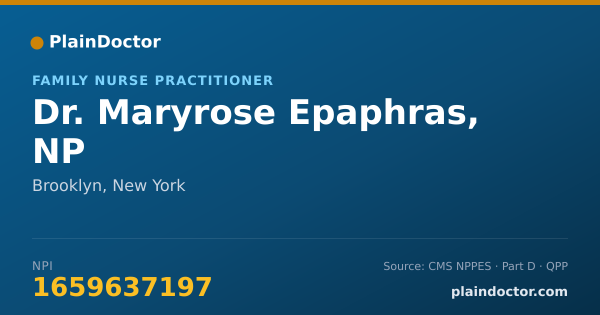 Shareable card for Maryrose Epaphras, NP - Family Nurse Practitioner, Brooklyn, NY