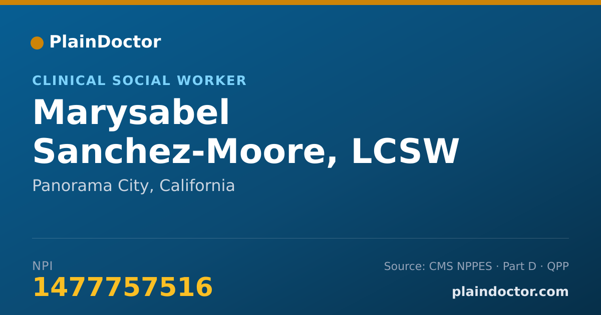 Shareable card for Marysabel Sanchez-Moore, LCSW - Clinical Social Worker, Panorama City, CA