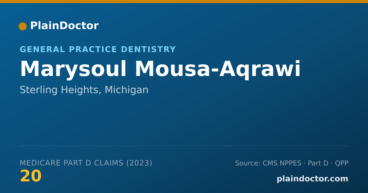 Shareable card for Marysoul Mousa-Aqrawi - General Practice Dentistry, Sterling Heights, MI