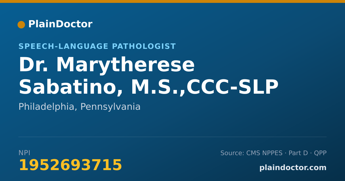 Shareable card for Marytherese Sabatino, M.S.,CCC-SLP - Speech-Language Pathologist, Philadelphia, PA