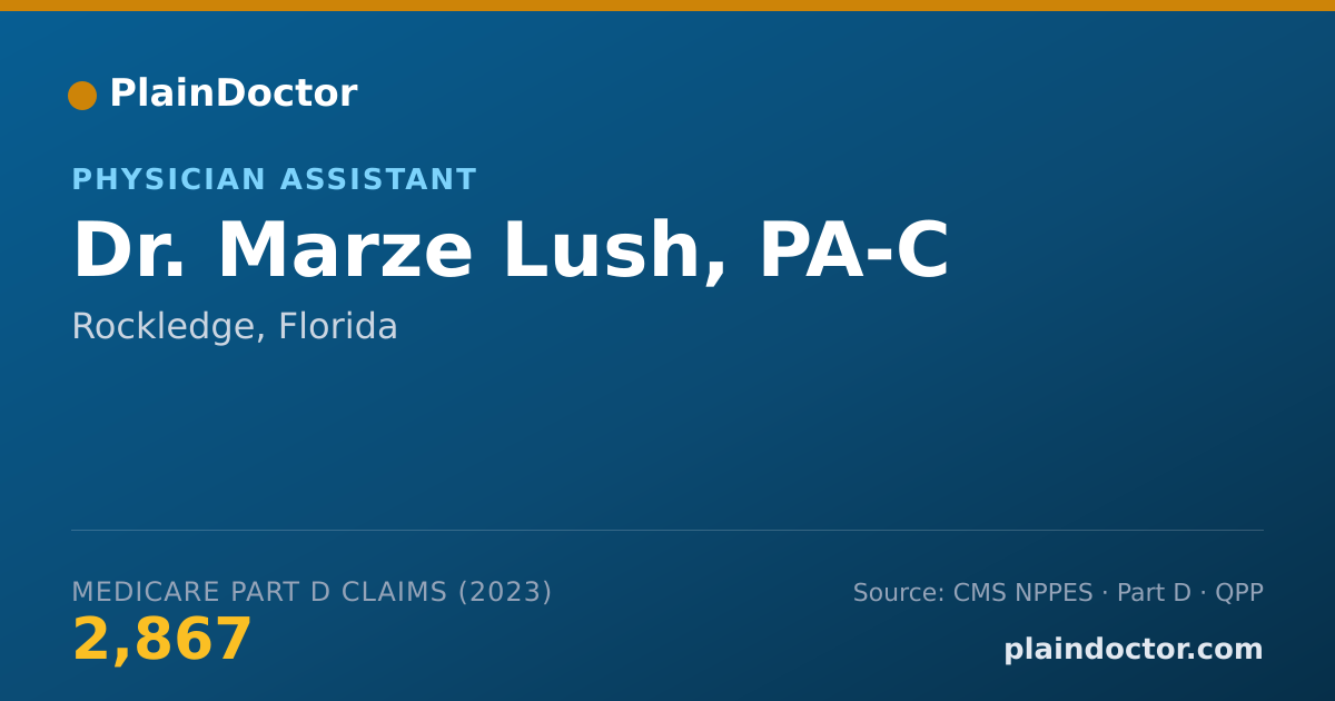 Shareable card for Marze Lush, PA-C - Physician Assistant, Rockledge, FL