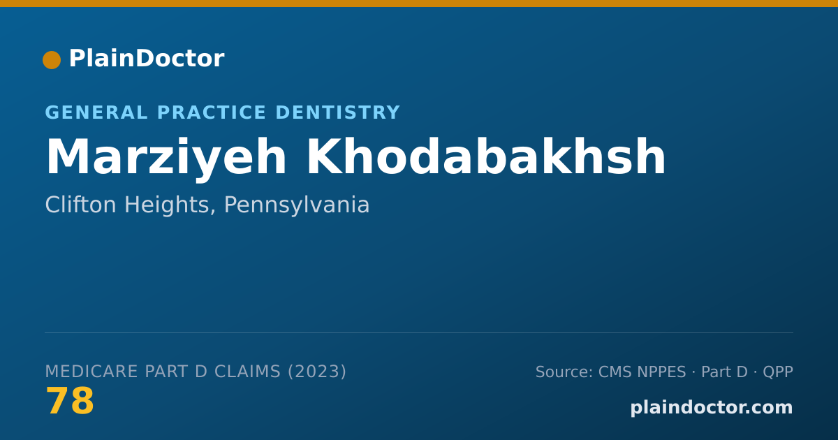 Shareable card for Marziyeh Khodabakhsh - General Practice Dentistry, Clifton Heights, PA
