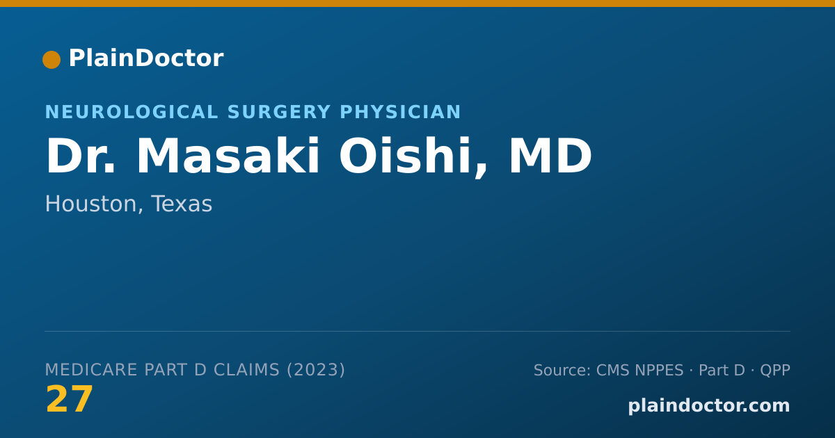 Shareable card for Masaki Oishi, MD - Neurological Surgery Physician, Houston, TX