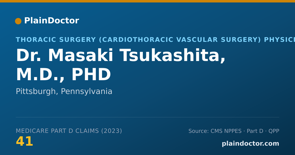 Shareable card for Masaki Tsukashita, M.D., PHD - Thoracic Surgery (Cardiothoracic Vascular Surgery) Physician, Pittsburgh, PA