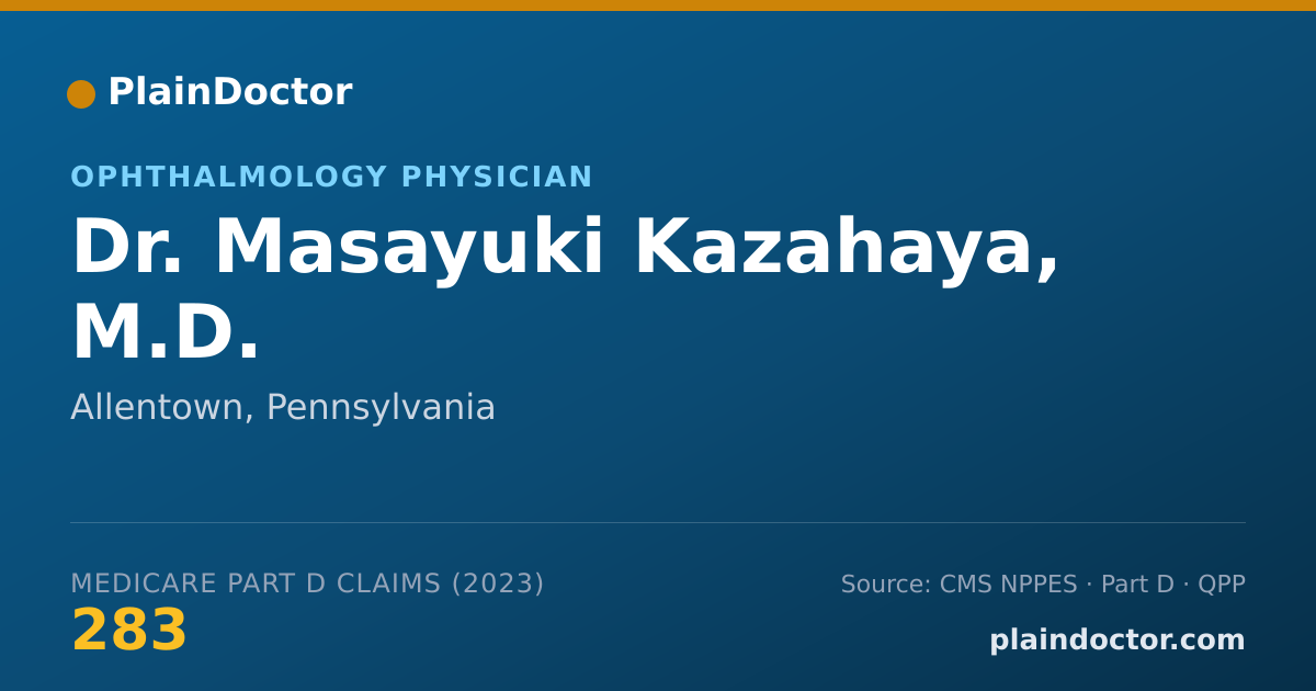Shareable card for Masayuki Kazahaya, M.D. - Ophthalmology Physician, Allentown, PA