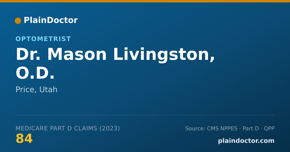 Shareable card for Mason Livingston, O.D. - Optometrist, Price, UT
