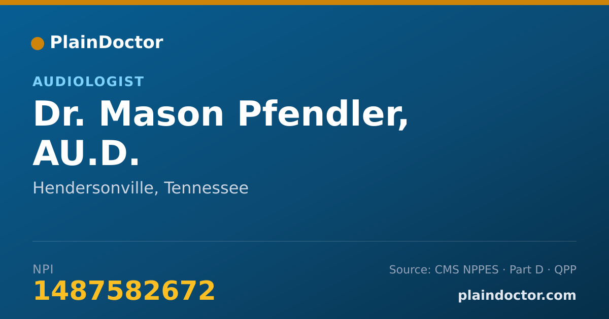 Shareable card for Mason Pfendler, AU.D. - Audiologist, Hendersonville, TN
