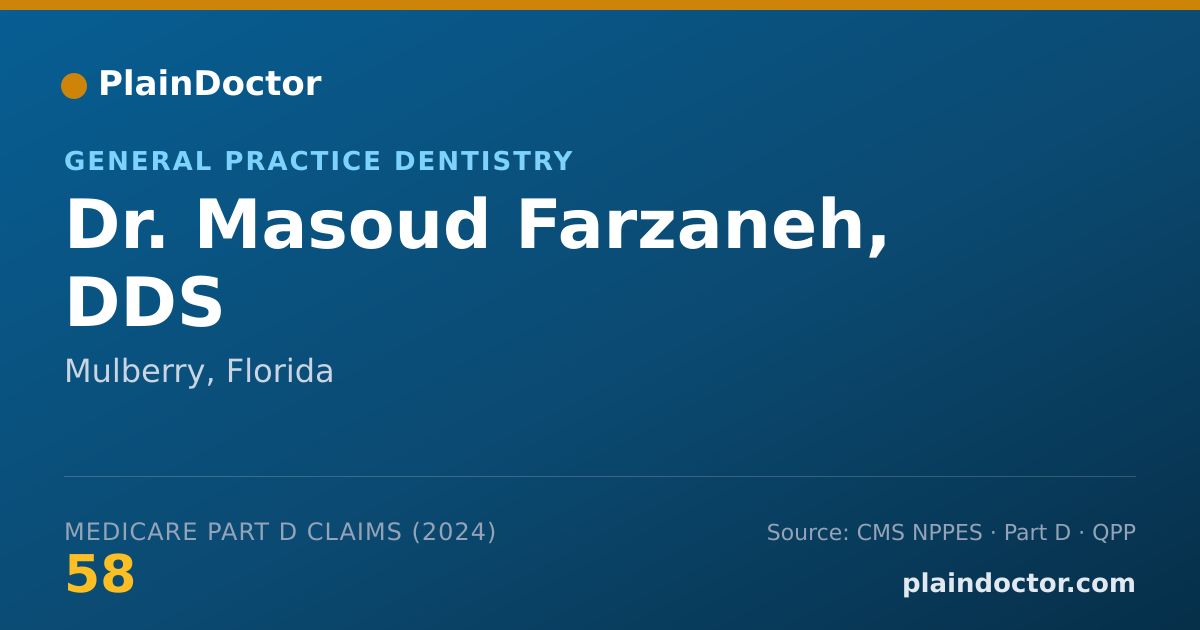 Shareable card for Masoud Farzaneh, DDS - General Practice Dentistry, Mulberry, FL
