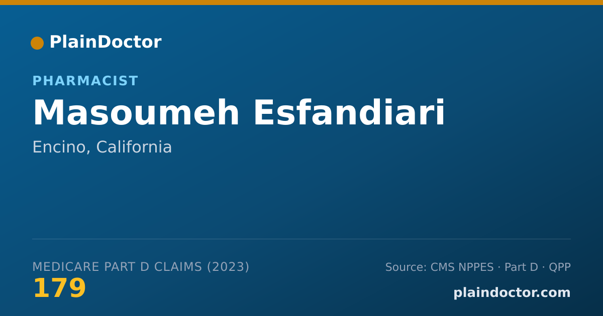 Shareable card for Masoumeh Esfandiari - Pharmacist, Encino, CA