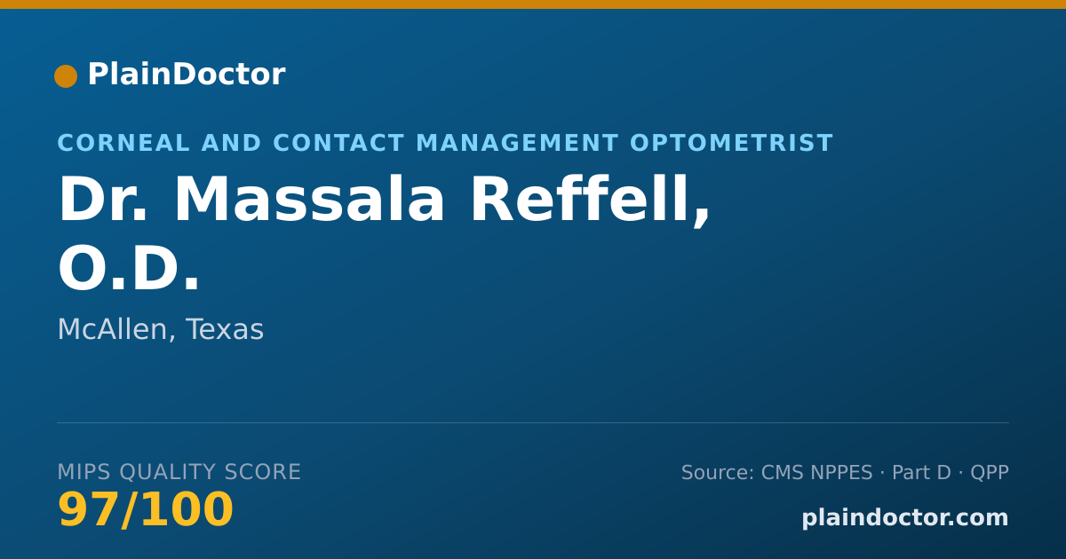 Shareable card for Massala Reffell, O.D. - Corneal and Contact Management Optometrist, McAllen, TX