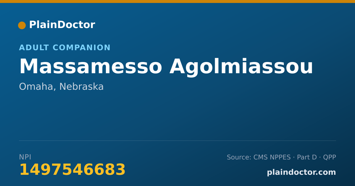 Shareable card for Massamesso Agolmiassou - Adult Companion, Omaha, NE