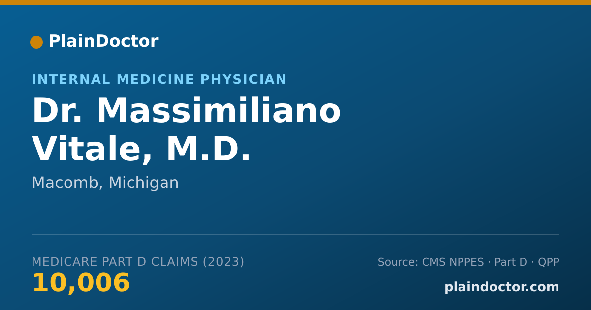 Shareable card for Massimiliano Vitale, M.D. - Internal Medicine Physician, Macomb, MI