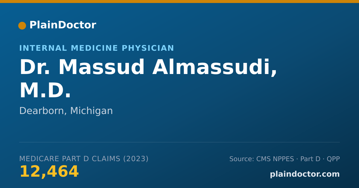 Shareable card for Massud Almassudi, M.D. - Internal Medicine Physician, Dearborn, MI