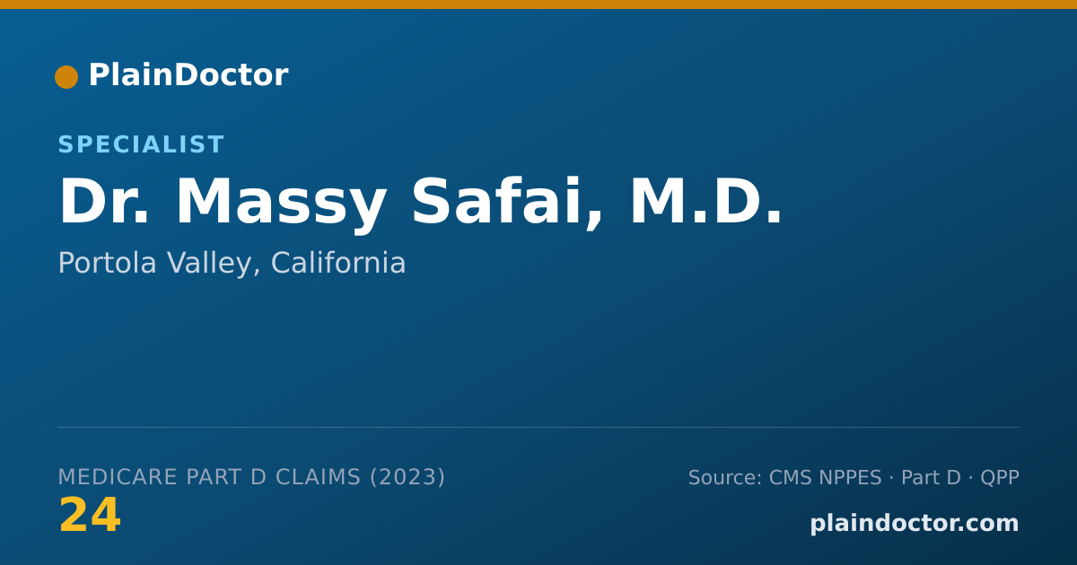 Shareable card for Massy Safai, M.D. - Specialist, Portola Valley, CA