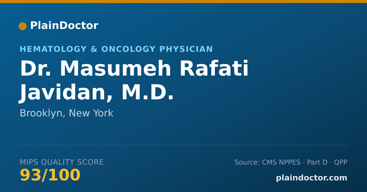 Shareable card for Masumeh Rafati Javidan, M.D. - Hematology & Oncology Physician, Brooklyn, NY