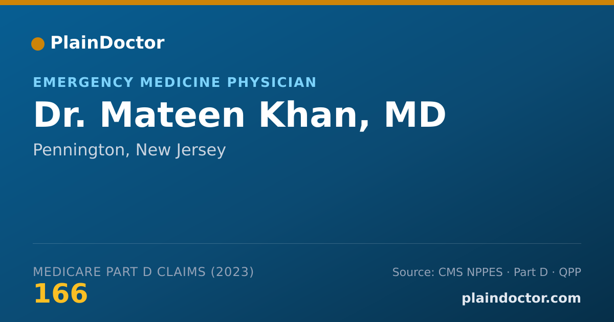 Shareable card for Mateen Khan, MD - Emergency Medicine Physician, Pennington, NJ
